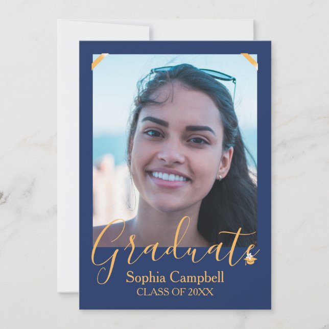 Modern Blue Graduation Invitation (Front)