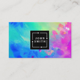 Modern Blue Graffiti Cool Abstract Art Business Card
