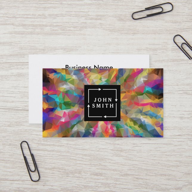 Modern Blue Graffiti Cool Abstract Art Business Card (Front/Back In Situ)