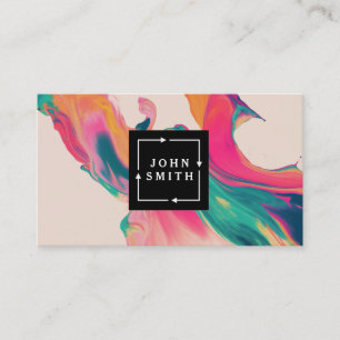 Modern Blue Graffiti Cool Abstract Art Business Card