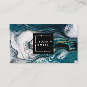 Modern Blue Graffiti Cool Abstract Art Business Card