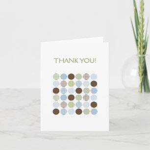 Modern Blue Green Brown Dot Thank You Notes