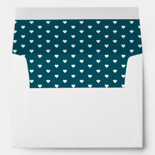 Modern Blue Green Heart Pattern Return Address Envelope