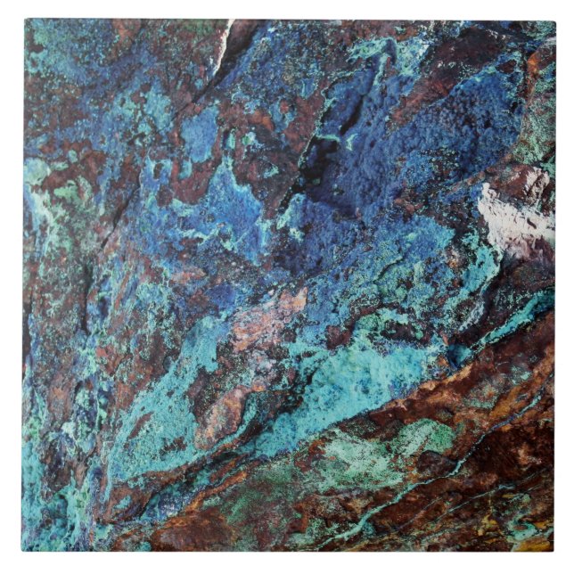 Modern Blue Green Malachite Mineral Stone Tile (Front)