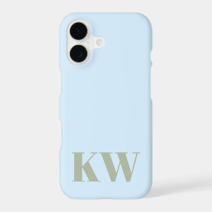 Modern Blue Green Monogram Initials Personalised