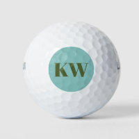Modern Blue Green Monogram Initials Personalised