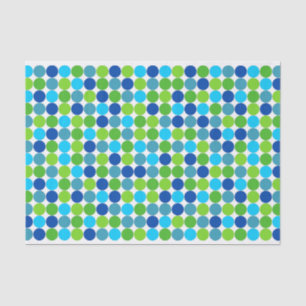 Modern Blue Green Polka Dot Pattern Tissue Paper