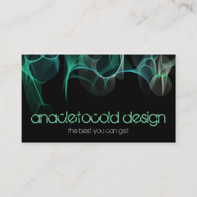 modern blue green smoke bussiness card (Front)