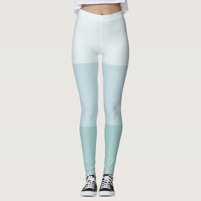 Modern Blue Green Template Elegant Pastel Colour Leggings (Front)