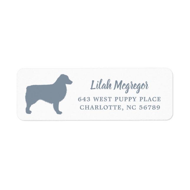 Modern Blue Grey Australian Shepherd Silhouette (Front)