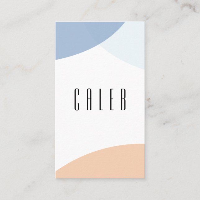 Modern Blue Grey Beige Abstract Art Business Card (Front)