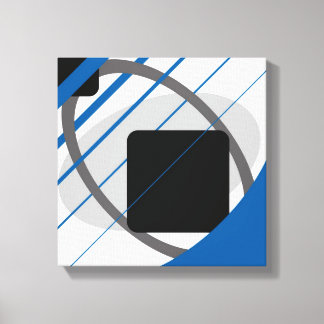 Modern Blue Grey Black Off White - Wrapped Canvas
