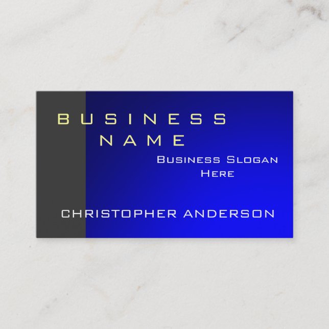 Modern Blue Grey Business Card (Front)
