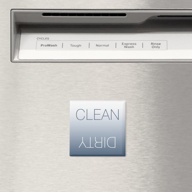 Modern Blue-Grey Clean or Dirty Dishwasher Magnet (In Situ (Dishwasher))