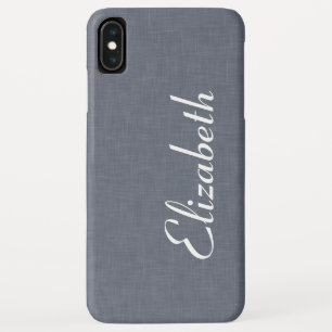 Modern Blue Grey Linen iPhone XS Max Case