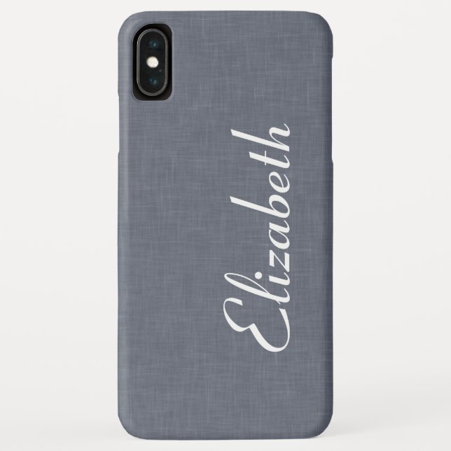 Modern Blue Grey Linen Case-Mate iPhone Case (Back)