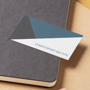 Modern Blue Grey White Geometric Consultant Business Card