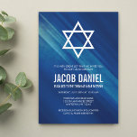 Modern Blue Grunge Bar Mitzvah Invitations<br><div class="desc">Modern navy blue grunge Bar Mitzvah invitations.</div>