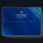 Modern Blue Grunge Bar Mitzvah Return Address A7 Envelope<br><div class="desc">Modern navy blue grunge return address A7 envelope for a Bar Mitzvah.</div>