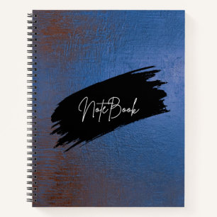 Modern Blue Grunge Spiral Journal