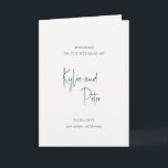 Modern Blue Handwritten Script Elegant Wedding Programme<br><div class="desc">Elegant wedding program featuring a simple and classic design with your names in a modern script and your details in a combination of traditional serif and italic fonts.</div>