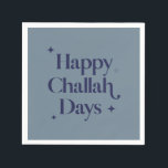 Modern Blue Happy Challah Days Hanukkah  Napkin<br><div class="desc">© Gorjo Designs. Made for you via the Zazzle platform.

// Need help customising your design? Got other ideas? Feel free to contact me (Zoe) directly via the contact button below.</div>