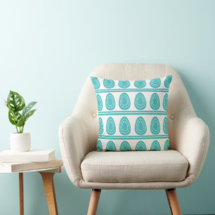 Modern Blue Happy Easter Eggs Cushion