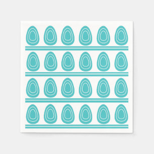 Modern Blue Happy Easter Eggs Party Napkin