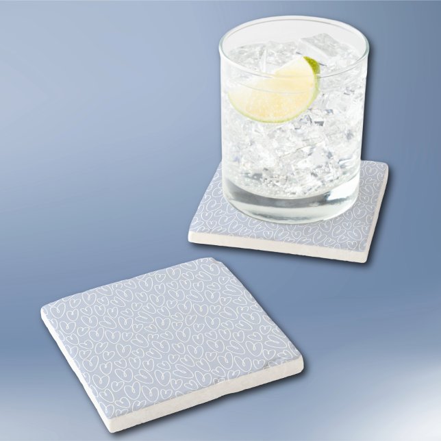 Modern Blue Heart Stone Coaster (Creator Uploaded)