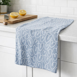Modern Blue Heart Tea Towel