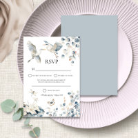 Modern Blue Heron Foliage Wedding