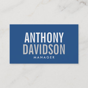 Modern Blue Huge Bold Text Business Card