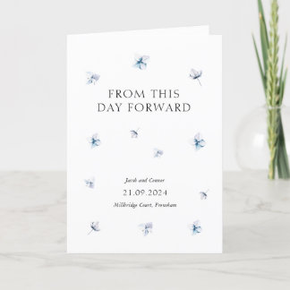 Modern Blue Hydrangea Floral Wedding Program Programme