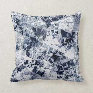 Modern blue Ice Crystals Cushion