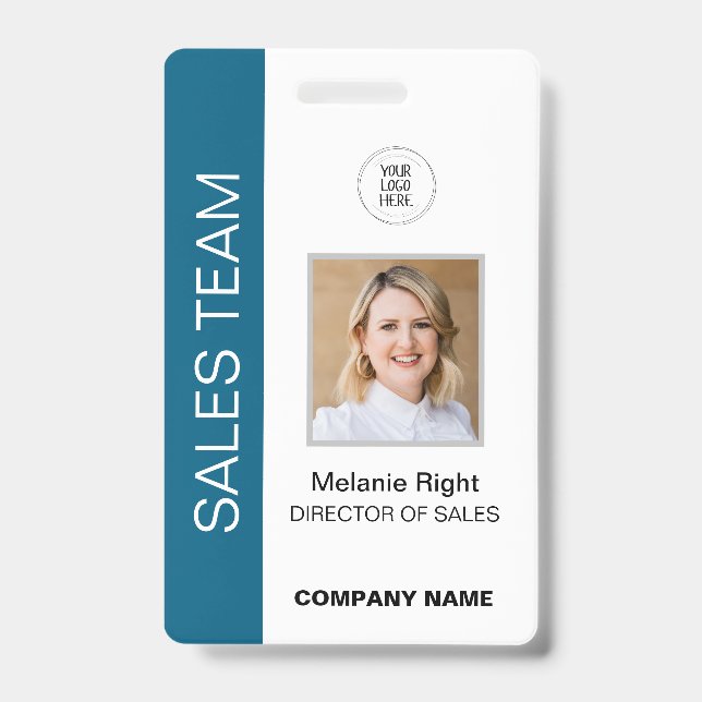 Modern Blue ID Badge  (Front)