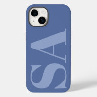 Modern blue initial minimal monogram contemporary