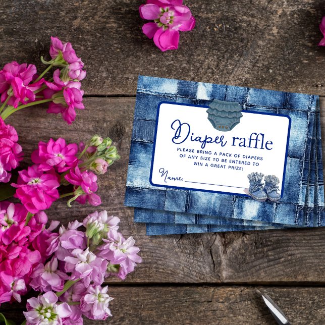 Modern Blue Jean Baby Denim Themed Diaper Raffle Enclosure Card (Modern Blue Jean Baby Denim Themed Diaper Raffle Enclosure Card)
