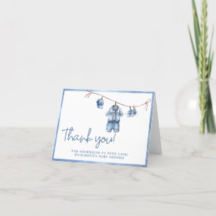 Modern Blue Jeans Baby Baby Shower Thank You Card