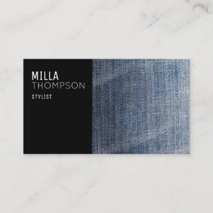 modern blue jeans business card for a stylist