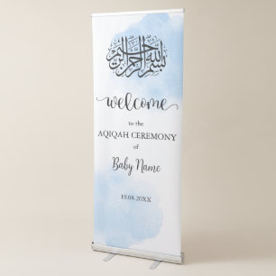 Modern Blue Large Aqiqah Aqeeqah Retractable Banner