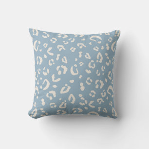 Modern Blue Leopard Abstract Cheetah Spots Pattern Cushion