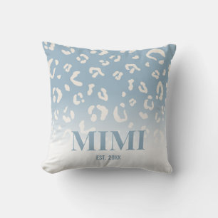 Modern Blue Leopard Pattern Personalized Mimi Cushion