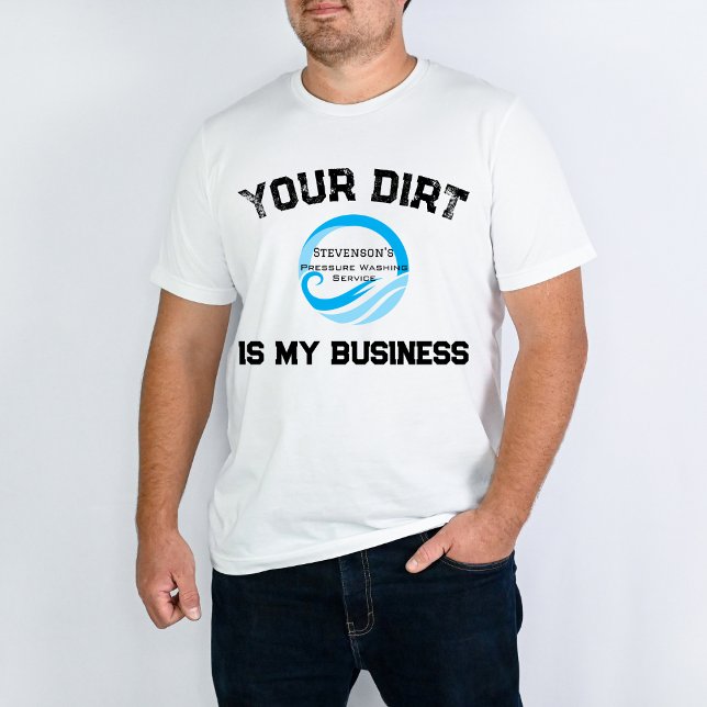 Modern Blue Logo Customisable Pressure Washing  T-Shirt (Creator Uploaded)