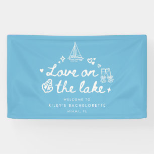 Modern Blue Love on the Lake Bachelorette Party Banner