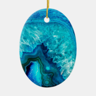 Modern Blue Marble Agate Ceramic Tree Decoration