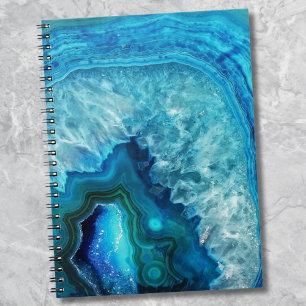Modern Blue Marble Agate Notebook