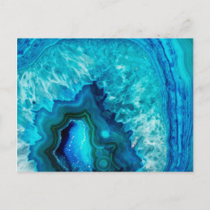 Modern Blue Marble Agate Postcard