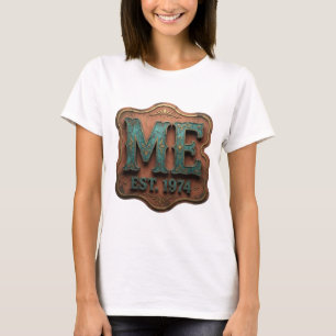 Modern Blue ME EST 1974 Print T-Shirt