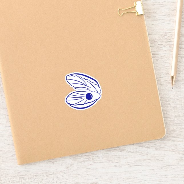 Modern Blue Mediterranean Shell Wedding Stickers (Notebook)