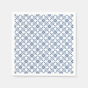 Modern Blue Mediterranean Tiles Napkin
